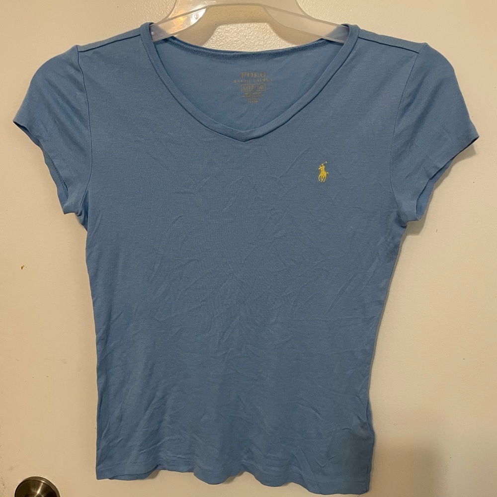Polo Ralph Lauren Short sleeve Girls L sky
Blue pima T shirt Embroidered pony